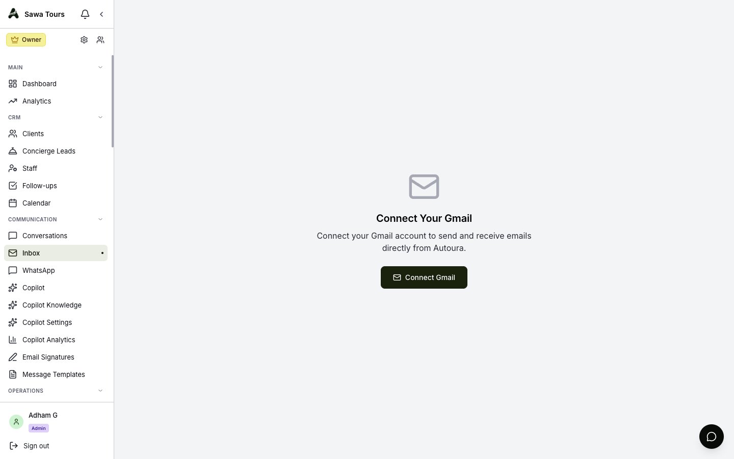 Email inbox showing the message list with sender, subject, and preview for each email